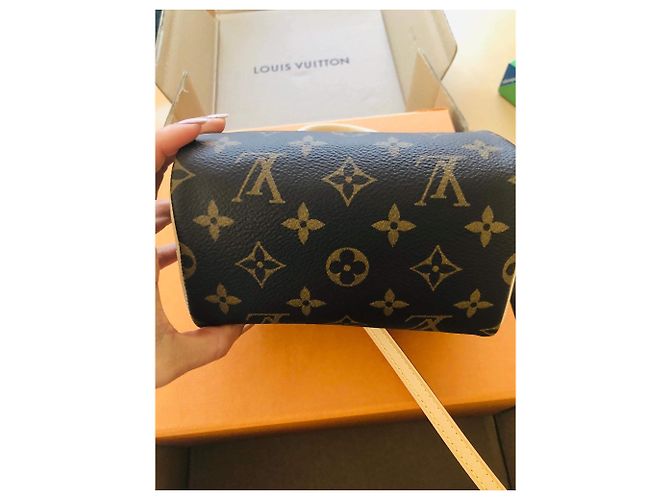 Borsa a mano Louis Vuitton Speedy Nano Marrone in Tela - vista 8