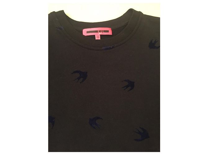 Alexander Mcqueen MCQ- Sudadera con estampado de pájaros- Nuevo Negro - vista 2