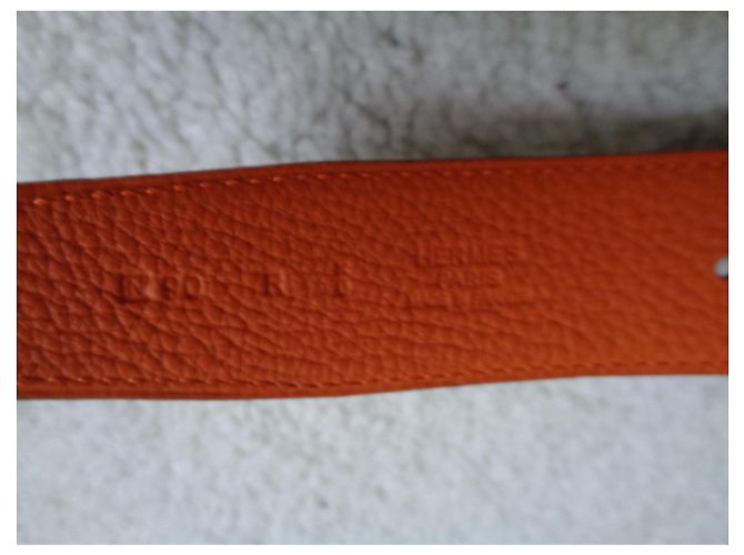 Hermès H Gürtel wendbar 32mm Orange Schokolade - Ansicht 3