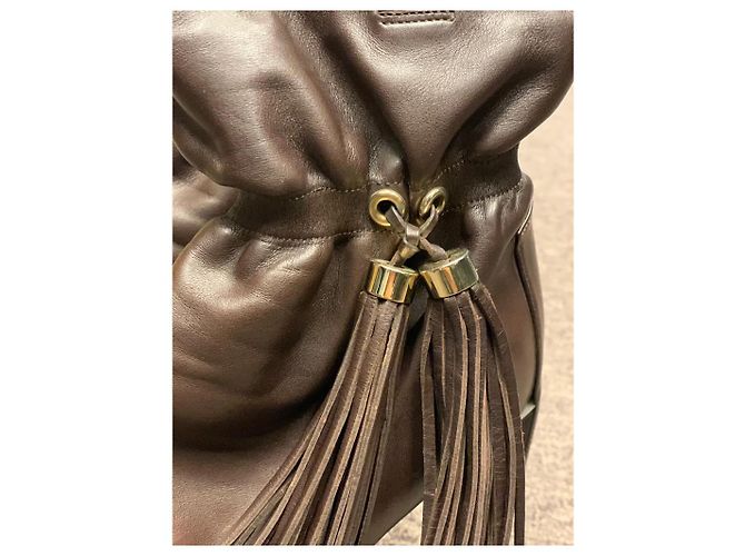 Botas Céline de piel marrón con detalles de pompón Marrón oscuro - vista 2