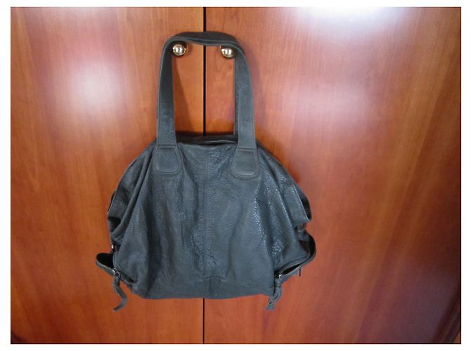 Bolso Petite Mendigote Large Model Gris Antracita Cuero - vista 2