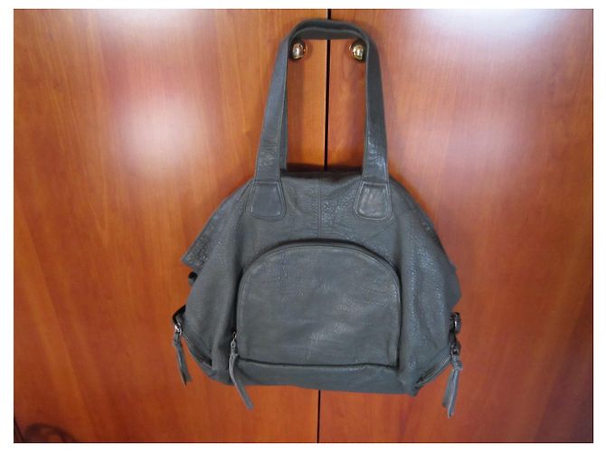 Bolso Petite Mendigote Large Model Gris Antracita Cuero - vista 3