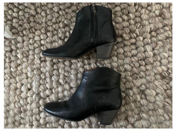 Stivaletti Isabel Marant in pelle nera Nero - vista 2