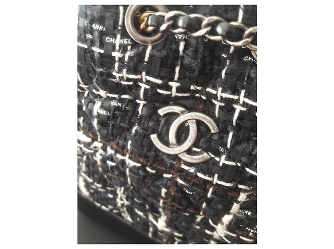 Zaino Gabrielle Chanel in pelle e tweed! Nero - vista 5