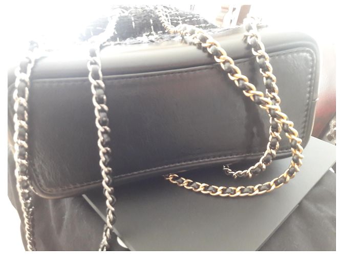Zaino Gabrielle Chanel in pelle e tweed! Nero - vista 6