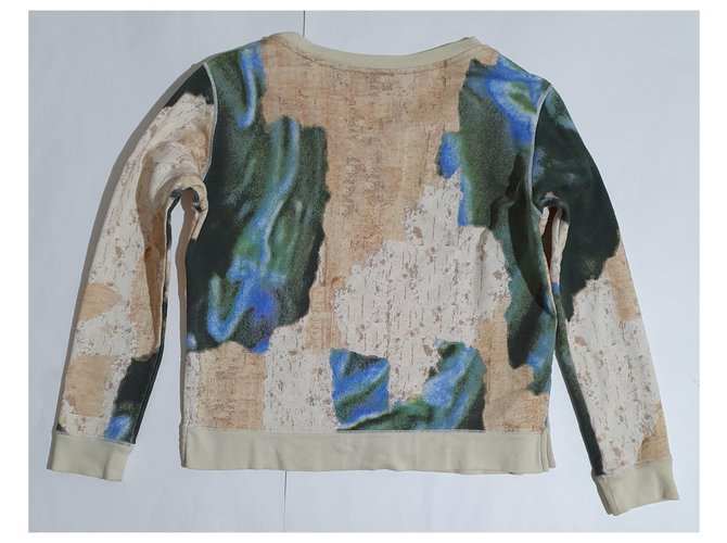 Acne Studios Baumwoll Sweatshirt Beige und Aquagrün Mehrfarben - Ansicht 2