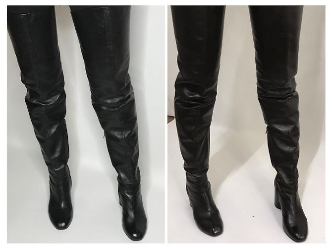 Maison Martin Margiela Landebahn über den kniehohen Stiefeln - Ansicht 5