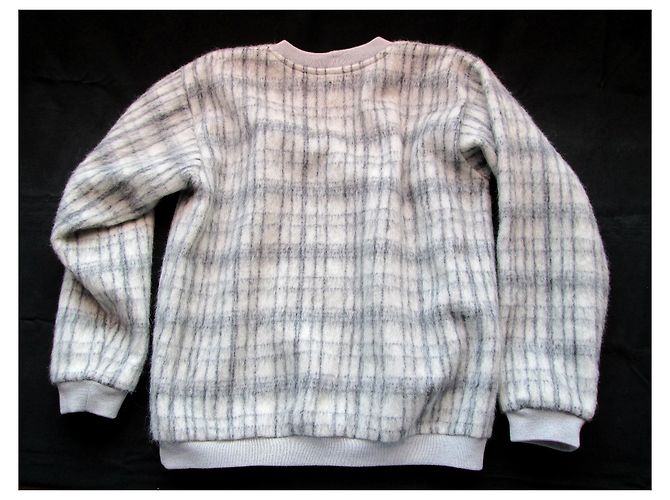 Jersey Nanushka de lana a cuadros blanco y gris - vista 2