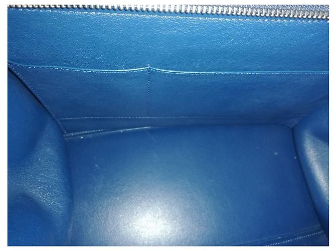 Trapèze Borsa Céline Trapeze in pelle blu scuro - vista 3