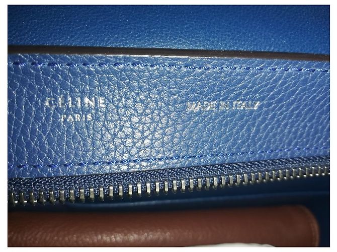 Trapèze Borsa Céline Trapeze in pelle blu scuro - vista 4