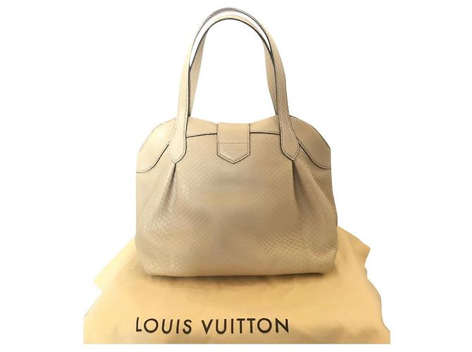 Louis Vuitton Cirrus Handtasche aus Pythonleder Beige - Ansicht 2