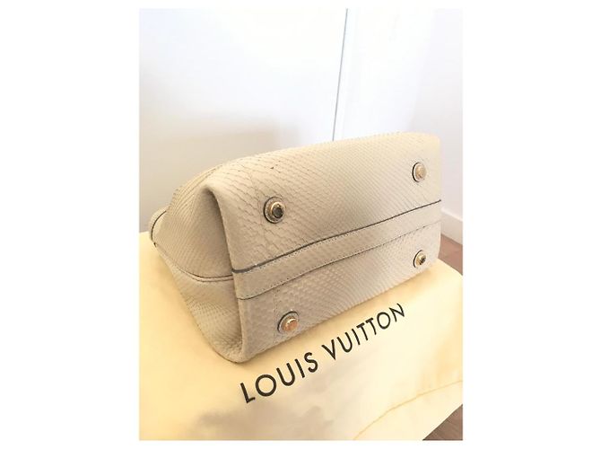 Louis Vuitton Cirrus Handtasche aus Pythonleder Beige - Ansicht 3