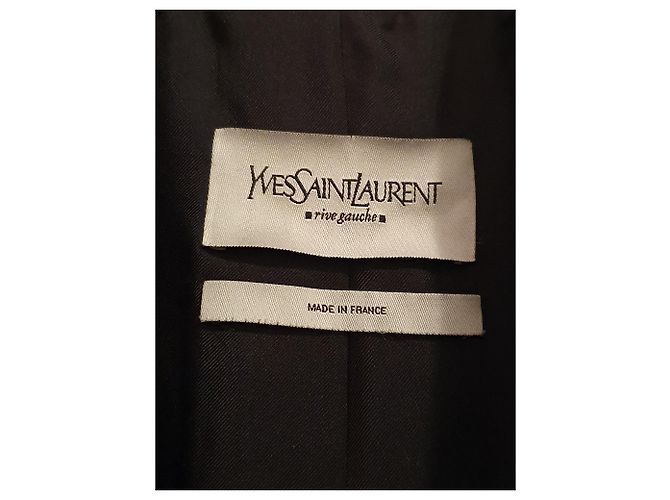 Yves Saint Laurent YSL Rive Gauche Wool Smoking Jacket Schwarz - Ansicht 4