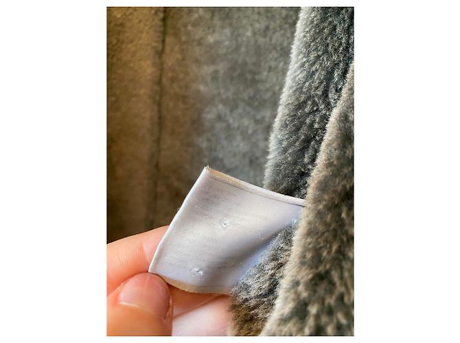 Chanel Giacca in montone con collo di cincillà Grigio - vista 4
