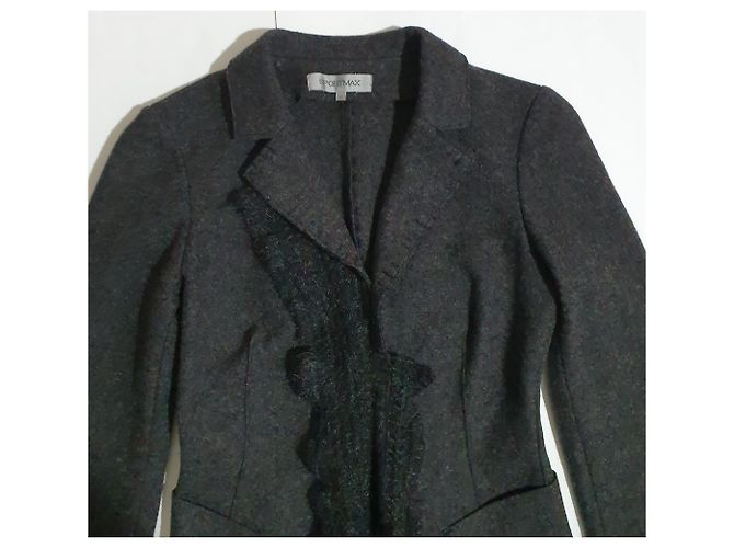 Sportmax Blazer Dunkelgrau Wolle Mohair Anthrazitgrau - Ansicht 2