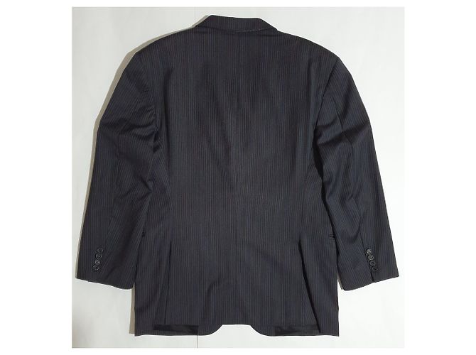 Blazer Burberry a righe in lana blu Nero Blu scuro - vista 2