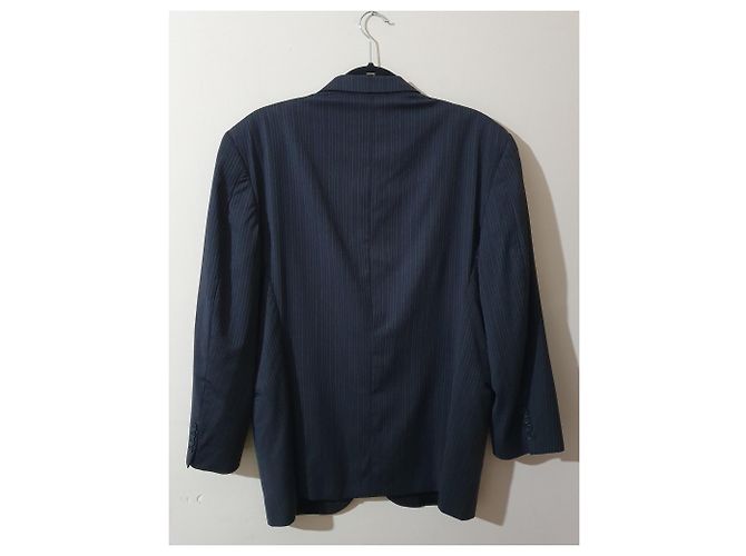 Blazer Burberry a righe in lana blu Nero Blu scuro - vista 5