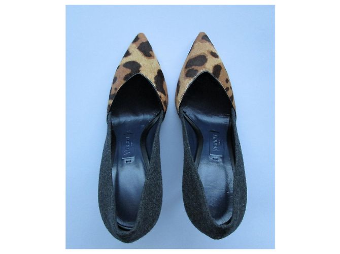 Décolleté Vionnet Leopardate in Pony e Lana Grigia 36 Stampa leopardo Grigio antracite - vista 2