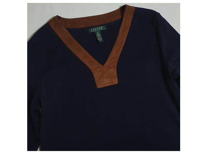 Camicetta blu in cotone Ralph Lauren - vista 2