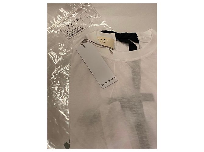 Camiseta oversize de viscosa y algodón blanca Marni Blanco - vista 2