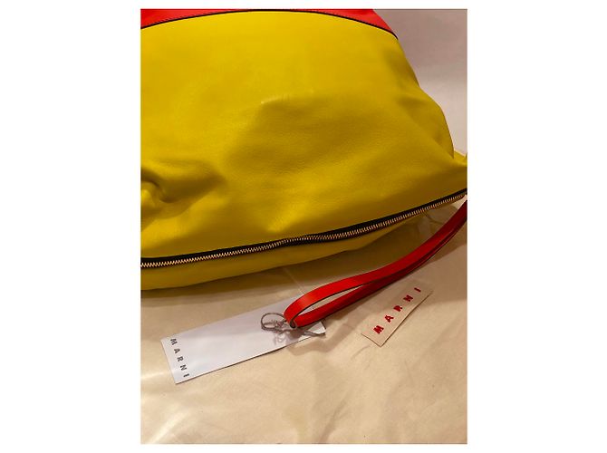 Pochette Marni in pelle gialla Giallo - vista 6