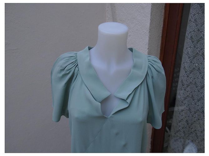 Vestido Balenciaga de seda verde - vista 2