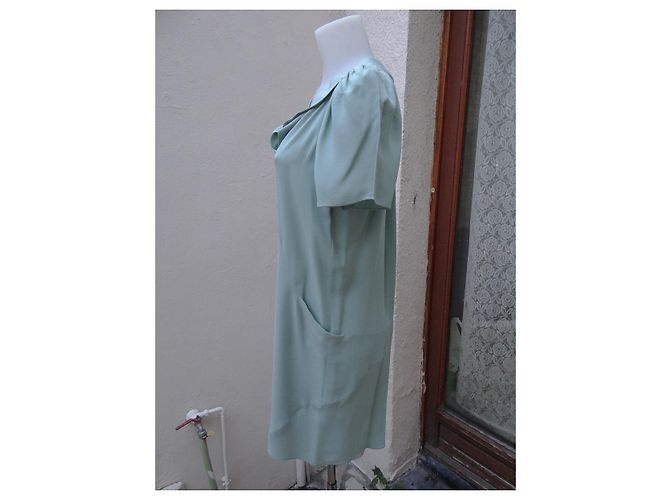 Vestido Balenciaga de seda verde - vista 4