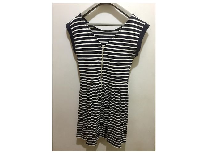 Vestido de algodón a rayas French Connection azul y blanco Azul marino - vista 2