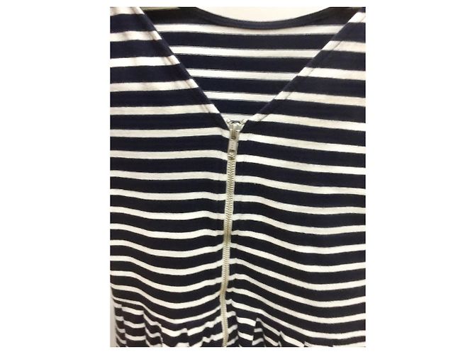 Vestido de algodón a rayas French Connection azul y blanco Azul marino - vista 4