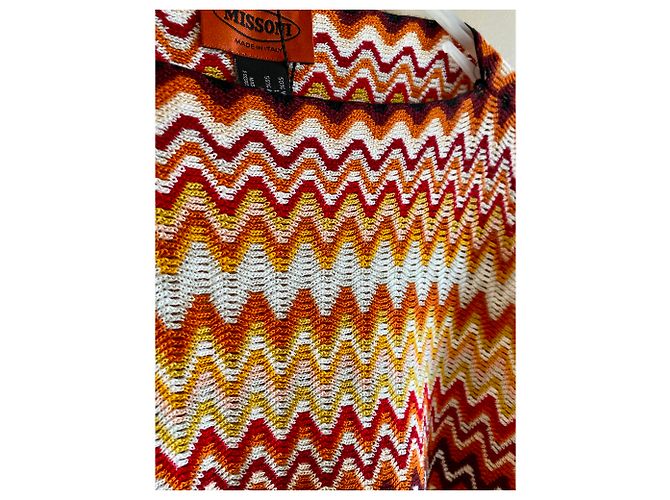 Missoni Mehrfarbiger Zick-Zack Poncho Wolle Acryl Mehrfarben - Ansicht 2