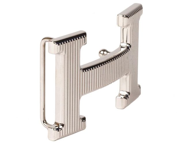 Constance Hermès belt buckle "Grille" model in silver metal, in excellent condition! - view 2