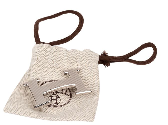 Constance Hermès belt buckle "Grille" model in silver metal, in excellent condition! - view 6