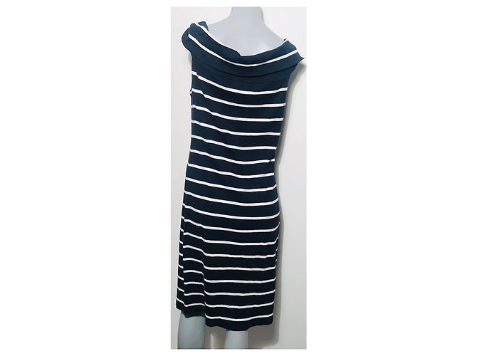 Vestido Ralph Lauren de Algodón con Rayas Blanco Azul - vista 11