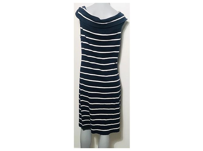 Vestido Ralph Lauren de Algodón con Rayas Blanco Azul - vista 14