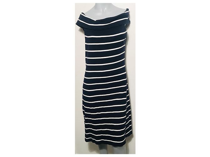 Vestido Ralph Lauren de Algodón con Rayas Blanco Azul - vista 15