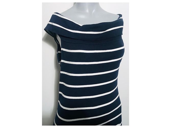 Vestido Ralph Lauren de Algodón con Rayas Blanco Azul - vista 2