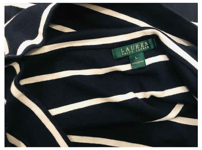 Vestido Ralph Lauren de Algodón con Rayas Blanco Azul - vista 3