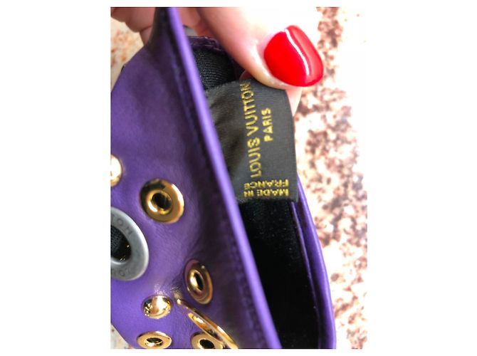 Louis Vuitton Handschuhe aus Leder Violett Lila - Ansicht 3