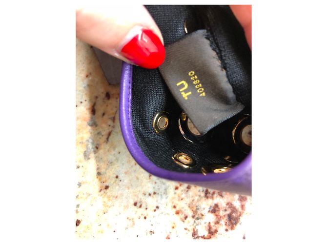 Louis Vuitton Handschuhe aus Leder Violett Lila - Ansicht 4