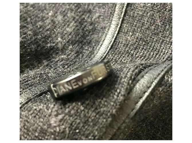 Diane Von Furstenberg Jaye Wollstrickjacke dunkelgrau Anthrazitgrau - Ansicht 5