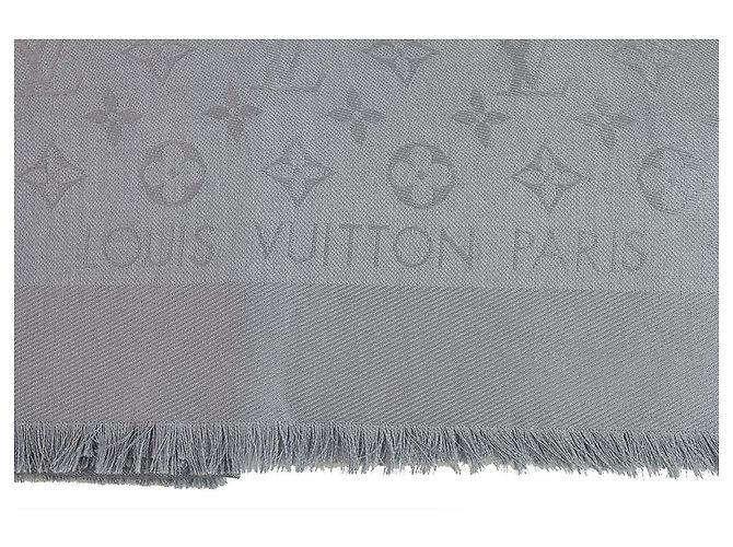 Louis Vuitton Monogramm Hellgrau Ton auf Ton Schal gewebte Jacquard Seide M.75870 - Ansicht 6