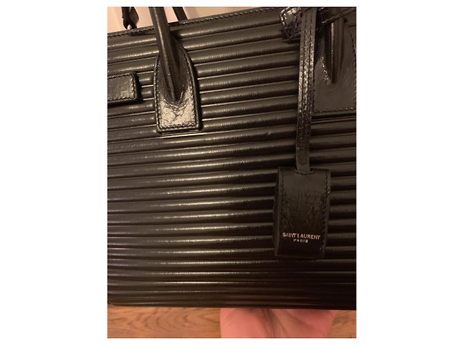 Jour Borsa Saint Laurent in pelle nera Nero - vista 7
