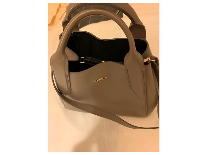 Borsa a tracolla Lanvin in pelle grigio scuro Grigio antracite - vista 5