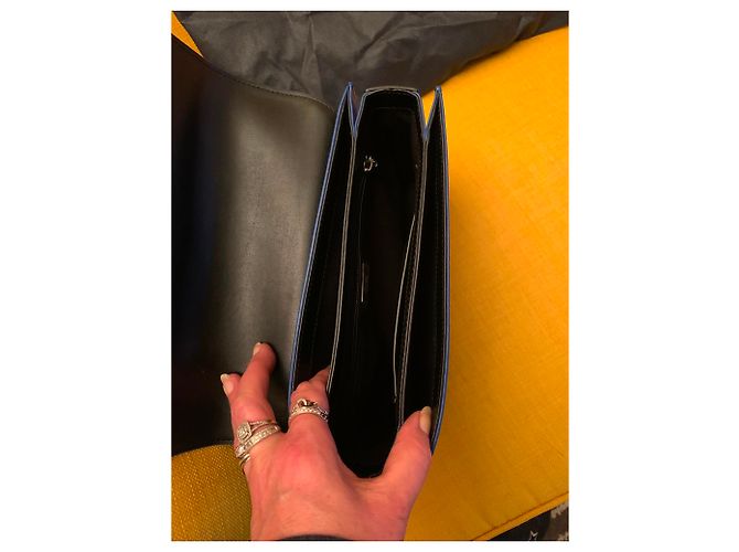 Bolsa de mão Roberto Cavalli em couro azul estilo python - vista 10