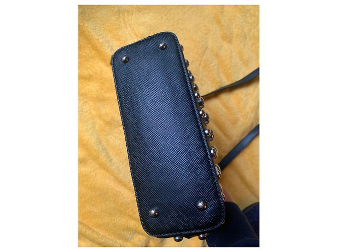 Borsa Steve Madden in pelle nera con borchie argento Nero - vista 4