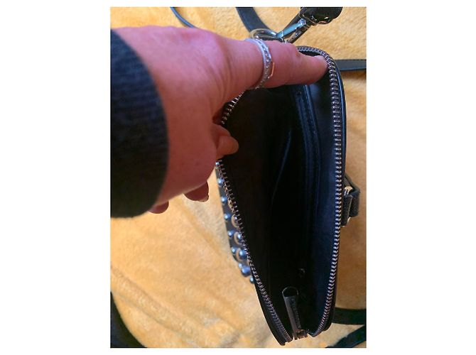 Borsa Steve Madden in pelle nera con borchie argento Nero - vista 5