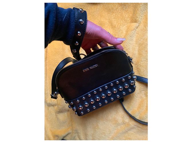 Borsa Steve Madden in pelle nera con borchie argento Nero - vista 6