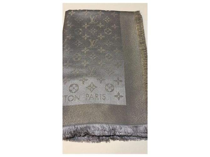 Louis Vuitton Monogramm Glanz Greige Schal Grau - Ansicht 3