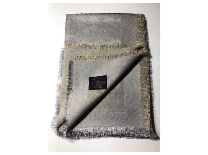 Louis Vuitton Monogramm Glanz Greige Schal Grau - Ansicht 5