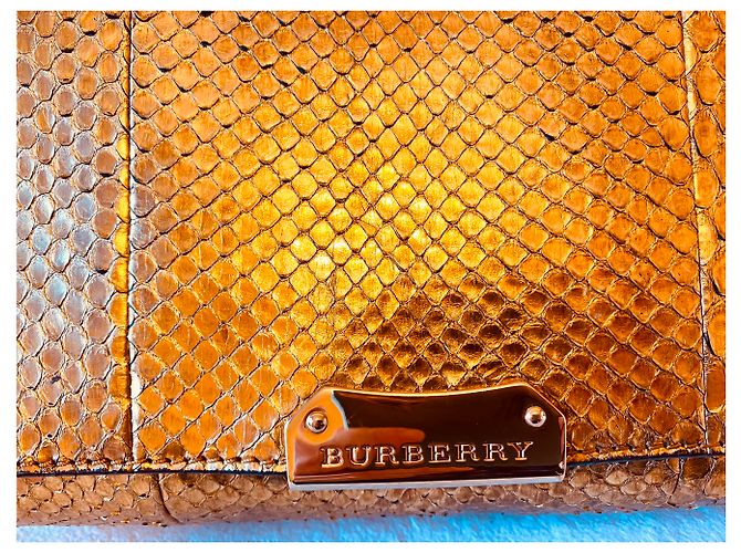 Burberry Kleine metallische Python Clutch Tasche - Ansicht 5